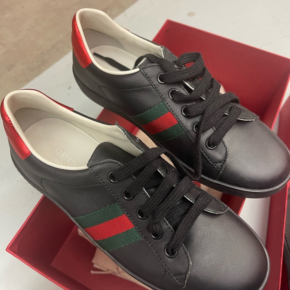 Gucci Kid’s Unisex Black Sneakers